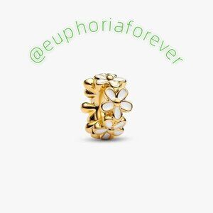 Pandora White Daisy Flower Spacer Charm